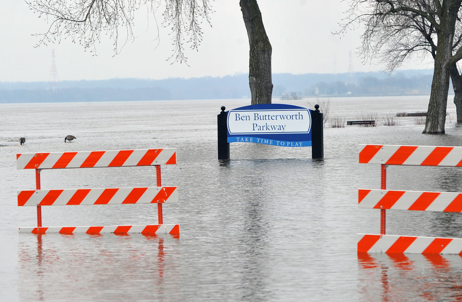 Flooding in the Illinois Quad-Cities area.